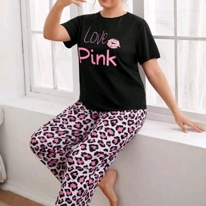 SOLD: SHEIN Pink Leopard Pajama SET 5XL